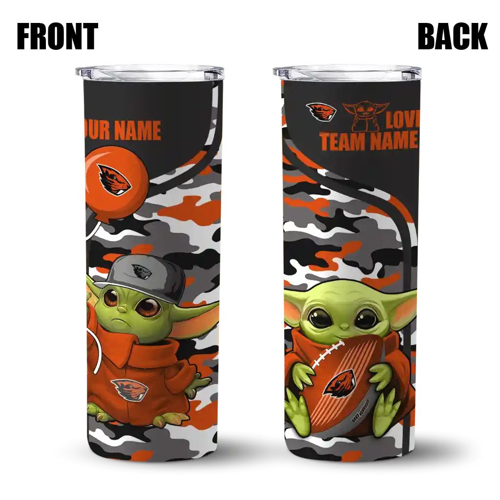 customized-oregon-state-beavers-yoda-camo-orange-black-skinny-tumbler-fashion-forward.webp