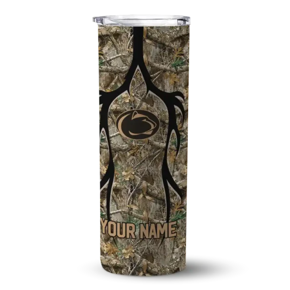 customized penn state nittany lions antler flow camo skinny tumbler best selling