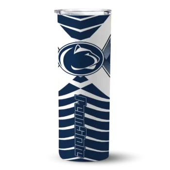 Customized Penn State Nittany Lions Camo Texture Blue Skinny Tumbler