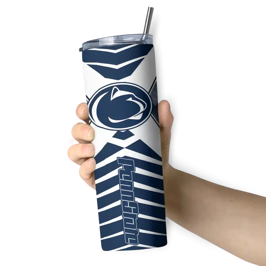 customized-penn-state-nittany-lions-camo-texture-blue-skinny-tumbler-premium-grade.webp