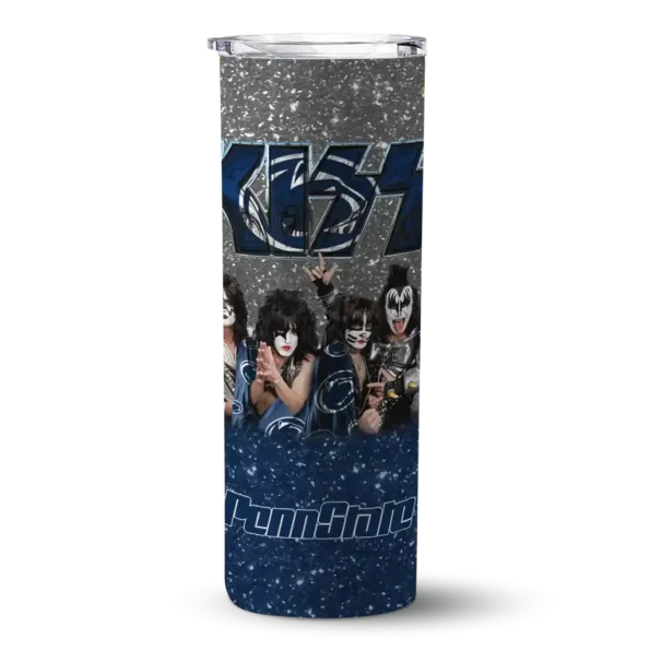 customized penn state nittany lions kiss band white skinny tumbler best selling 2