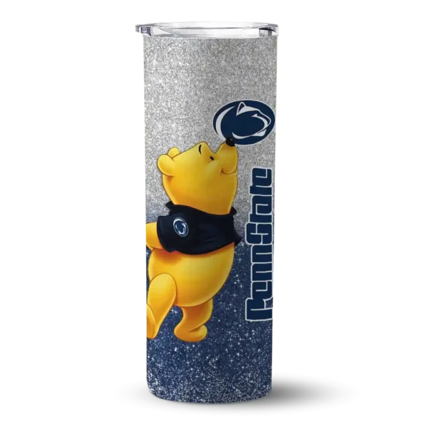 customized penn state nittany lions winnie the pooh blue gray skinny tumbler best selling