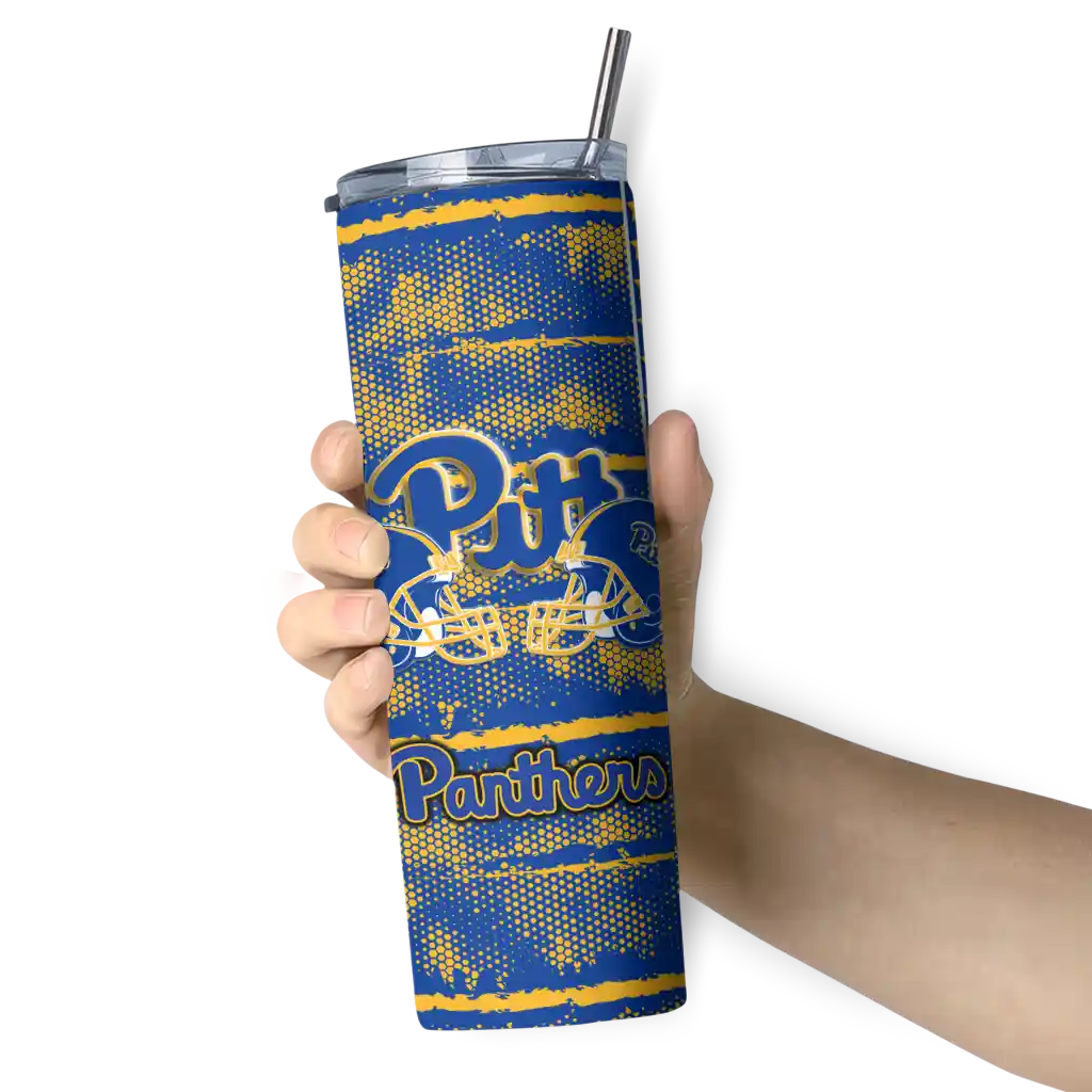 customized-pittsburgh-panthers-chevron-patch-royal-blue-skinny-tumbler-premium-grade.webp