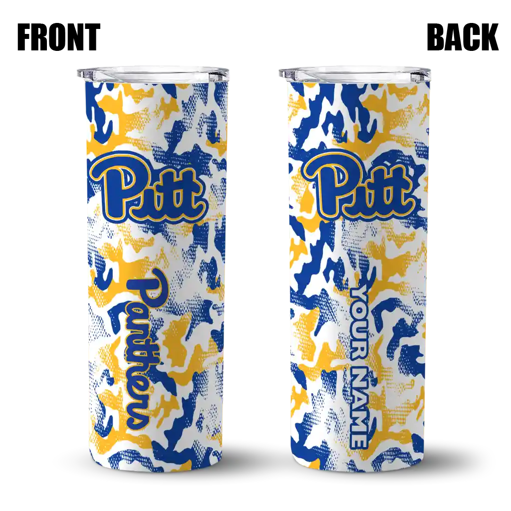 customized-pittsburgh-panthers-claw-marks-royal-blue-white-skinny-tumbler-fashion-forward.webp
