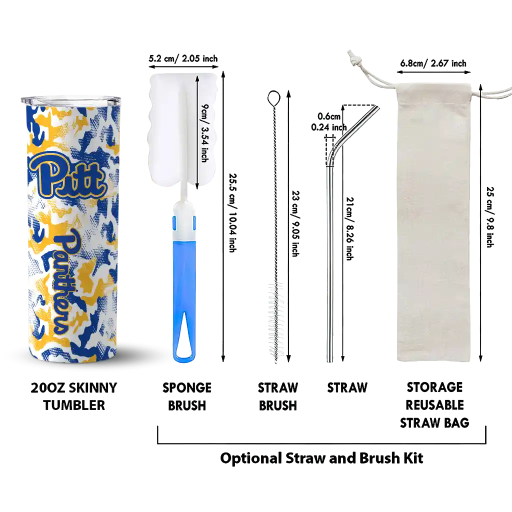 customized-pittsburgh-panthers-claw-marks-royal-blue-white-skinny-tumbler-new-arrival.webp