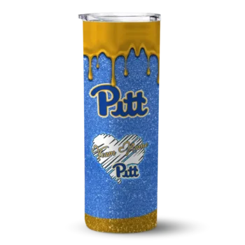 Customized Pittsburgh Panthers Pixel Fade Royal Blue Skinny Tumbler