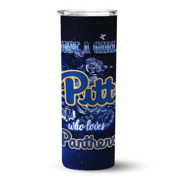 customized pittsburgh panthers rose romance royal blue black skinny tumbler best selling