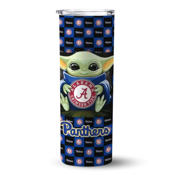 customized pittsburgh panthers yoda cozy royal blue black skinny tumbler best selling