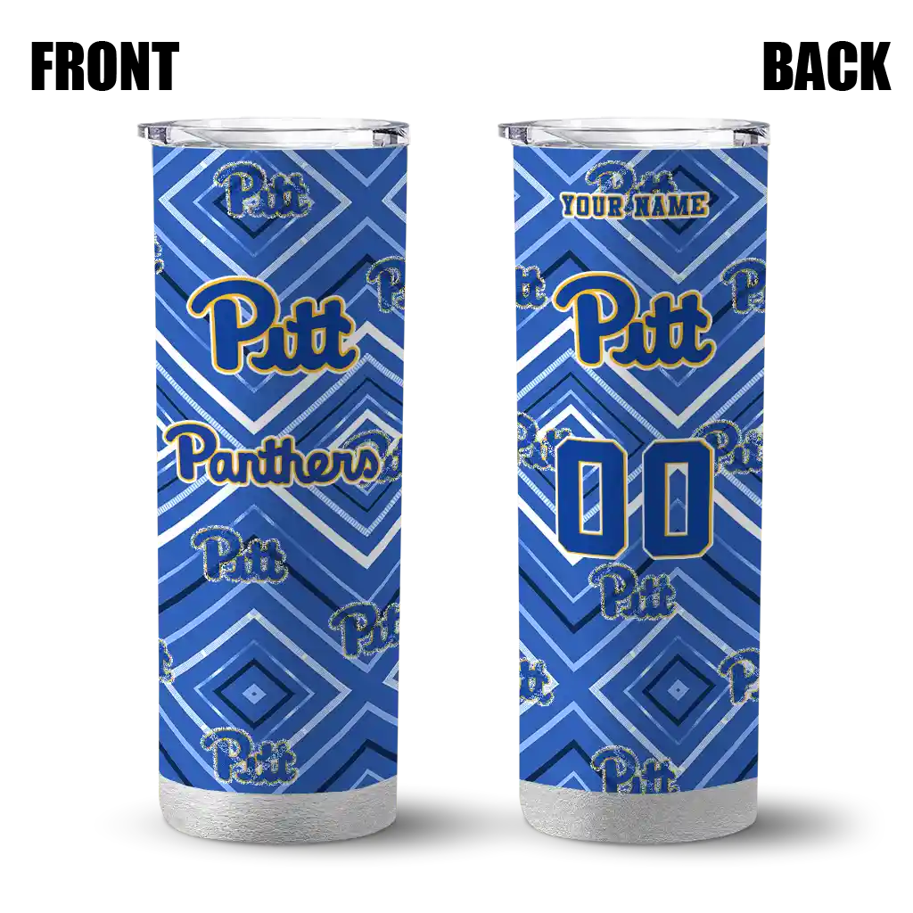 customized-pittsburgh-panthers-zipper-leopard-royal-blue-skinny-tumbler-fashion-forward.webp