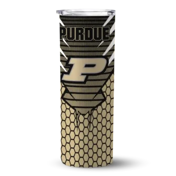 Customized Purdue Boilermakers Chevron Stripes Gold Skinny Tumbler