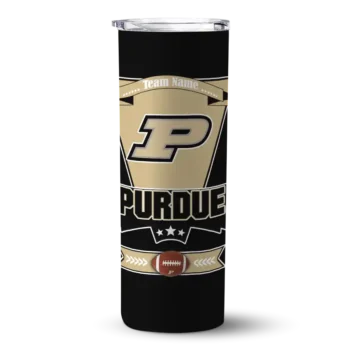 Customized Purdue Boilermakers Helmet Belt Gold Black Skinny Tumbler