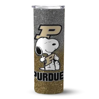 Customized Purdue Boilermakers Snoopy Attitude Gold Skinny Tumbler