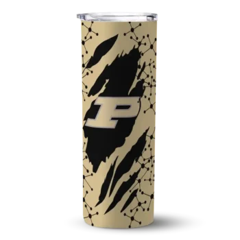Customized Purdue Boilermakers Star Pop Gold Black Skinny Tumbler