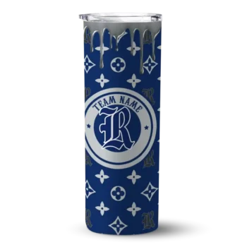 Customized Rice Owls Camo Streak Navy Blue Skinny Tumbler