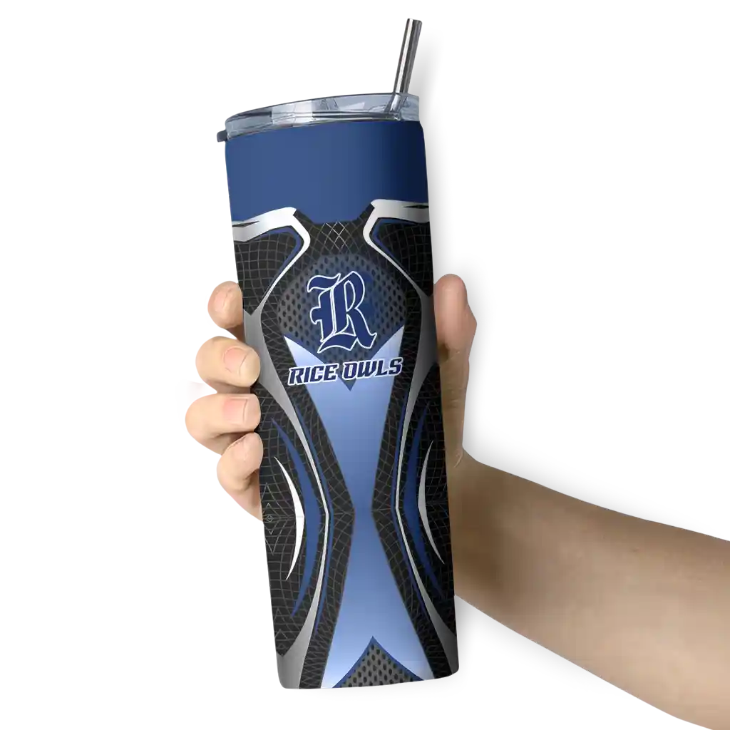 customized-rice-owls-superman-emblem-navy-blue-black-skinny-tumbler-premium-grade.webp
