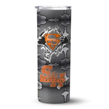 Customized Sam Houston Bearkats Chevron V Orange Gray Skinny Tumbler