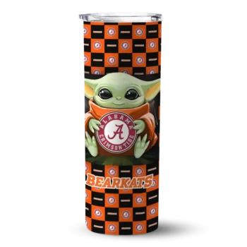 Customized Sam Houston Bearkats Yoda Cozy Orange Black Skinny Tumbler