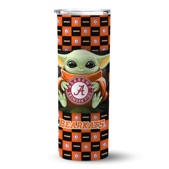 customized sam houston bearkats yoda cozy orange black skinny tumbler best selling