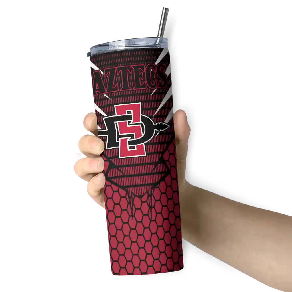 customized-san-diego-state-aztecs-chevron-stripes-red-skinny-tumbler-premium-grade.webp
