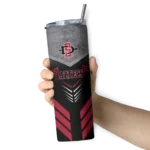 customized-san-diego-state-aztecs-hexagon-honeycomb-red-black-skinny-tumbler-best-selling.webp