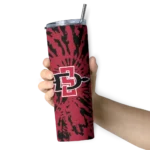 customized-san-diego-state-aztecs-metallic-grid-red-skinny-tumbler-best-selling.webp