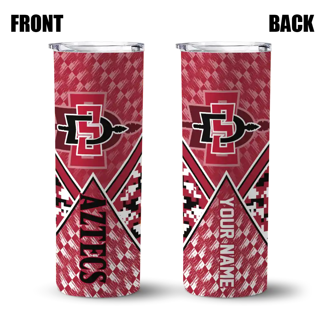 customized-san-diego-state-aztecs-monogram-burst-red-white-skinny-tumbler-fashion-forward.webp