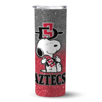 Customized San Diego State Aztecs Snoopy Attitude Red Skinny Tumbler