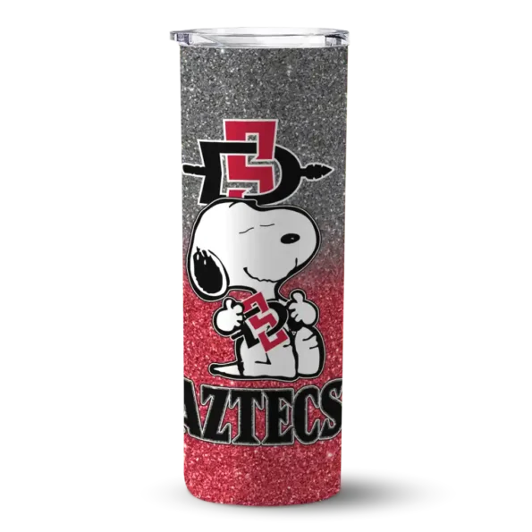 customized san diego state aztecs snoopy attitude red skinny tumbler best selling 1