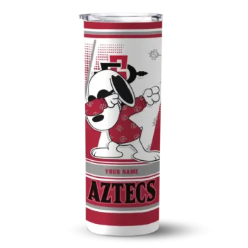 Customized San Diego State Aztecs Snoopy Dog Red White Skinny Tumbler