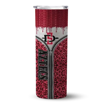 Customized San Diego State Aztecs Sparkle Drip Red Skinny Tumbler
