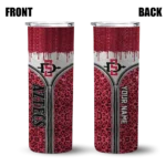 customized-san-diego-state-aztecs-sparkle-drip-red-skinny-tumbler-best-selling.webp