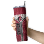 customized-san-diego-state-aztecs-sparkle-drip-red-skinny-tumbler-best-selling.webp