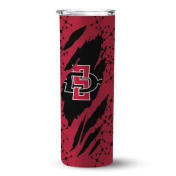 Customized San Diego State Aztecs Star Pop Red Black Skinny Tumbler