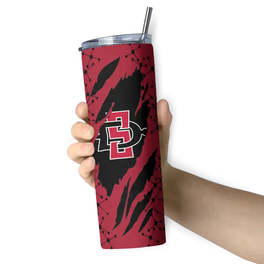 customized-san-diego-state-aztecs-star-pop-red-black-skinny-tumbler-premium-grade.webp