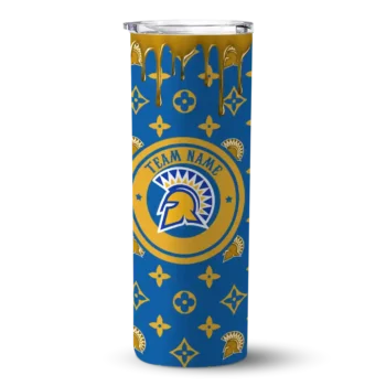 Customized San Jose State Spartans Camo Streak Blue Skinny Tumbler