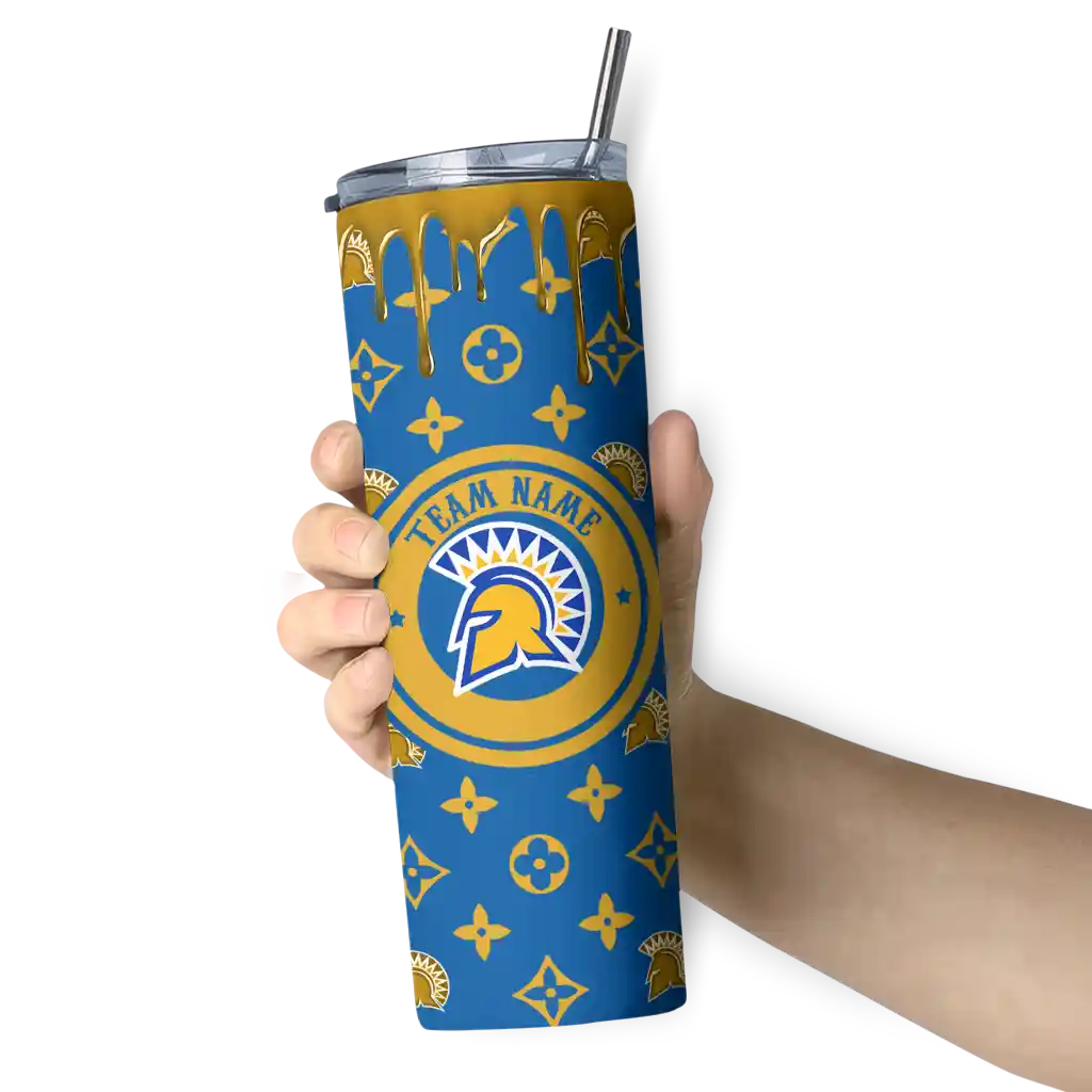 customized-san-jose-state-spartans-camo-streak-blue-skinny-tumbler-premium-grade.webp