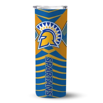 Customized San Jose State Spartans Camo Texture Blue Skinny Tumbler