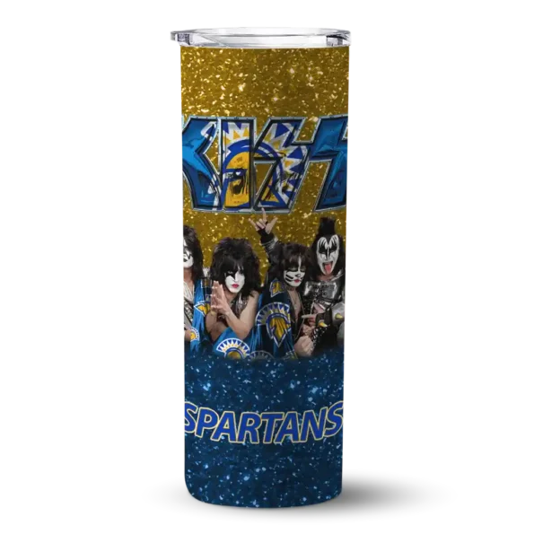 customized san jose state spartans kiss band gold skinny tumbler best selling