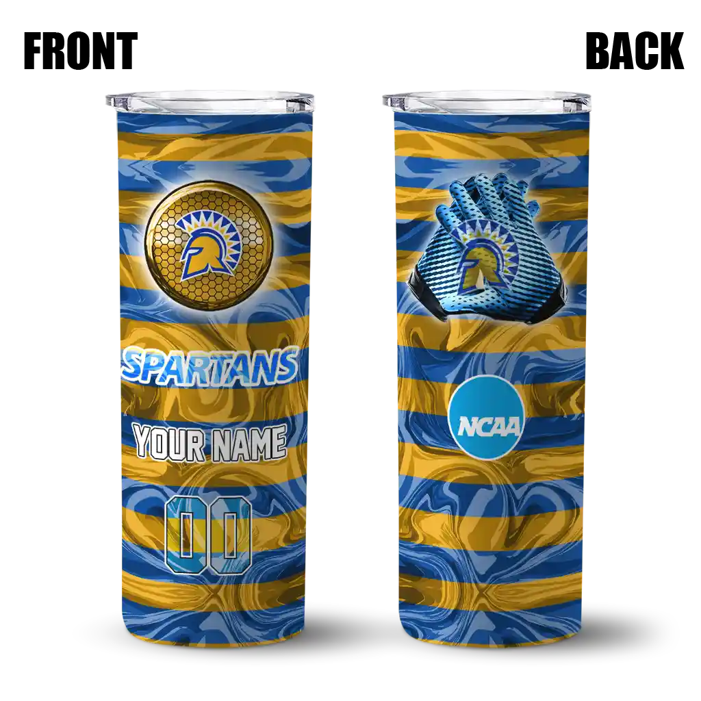 customized-san-jose-state-spartans-patterned-waves-blue-skinny-tumbler-fashion-forward-3.webp