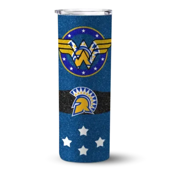 Customized San Jose State Spartans Star Cluster Blue Skinny Tumbler