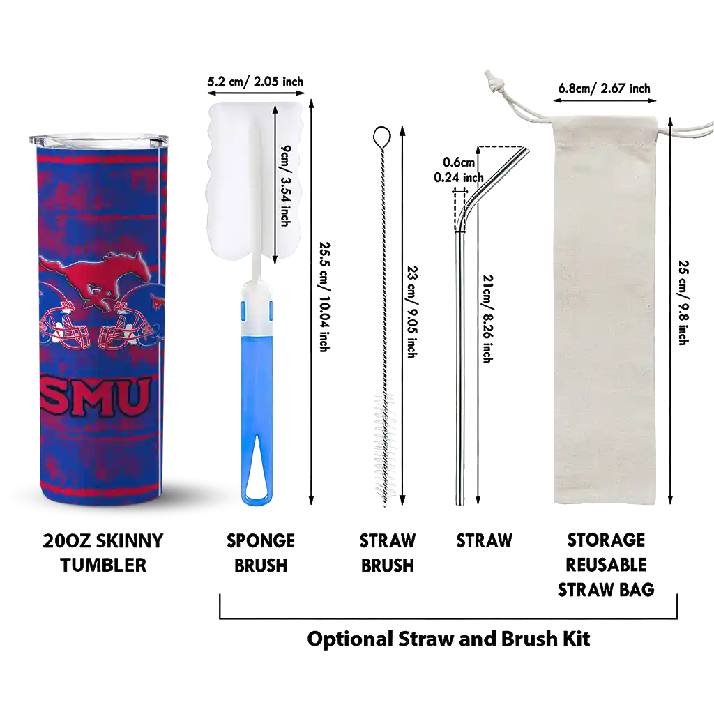 customized-smu-mustangs-chevron-patch-blue-skinny-tumbler-new-arrival.webp