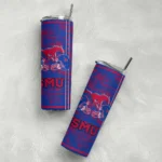 customized-smu-mustangs-chevron-patch-blue-skinny-tumbler-best-selling.webp