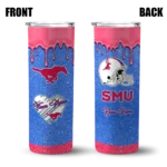 customized-smu-mustangs-pixel-fade-blue-skinny-tumbler-best-selling-1.webp