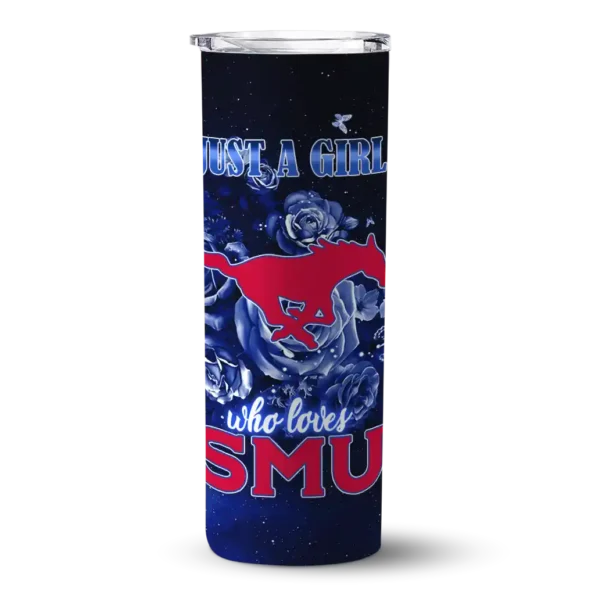 customized smu mustangs rose romance blue black skinny tumbler best selling