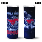 customized-smu-mustangs-rose-romance-blue-black-skinny-tumbler-best-selling.webp