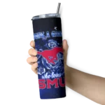 customized-smu-mustangs-rose-romance-blue-black-skinny-tumbler-best-selling.webp