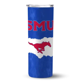 Customized SMU Mustangs Torn Band Blue White Skinny Tumbler
