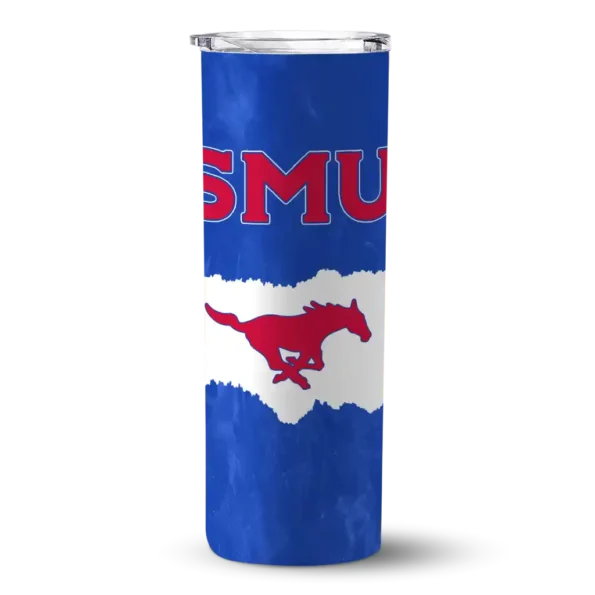 customized smu mustangs torn band blue white skinny tumbler best selling