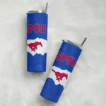 customized-smu-mustangs-torn-band-blue-white-skinny-tumbler-best-selling.webp