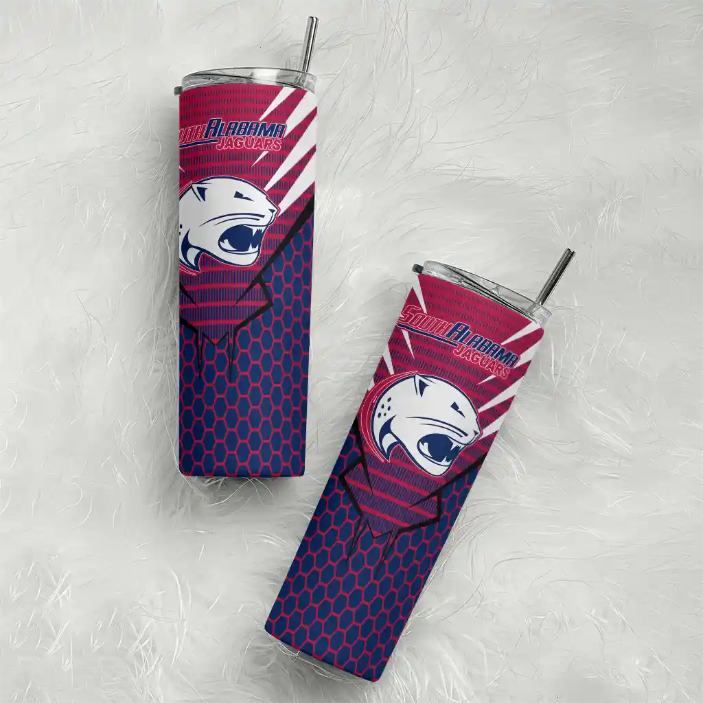 customized-south-alabama-jaguars-chevron-stripes-blue-skinny-tumbler-top-rated.webp